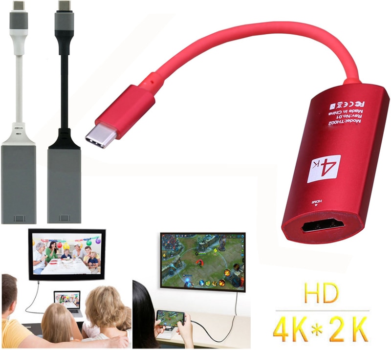 4K USB 3.1 HD 케이블 남성-여성 c형 전화 오디오 비디오 컨버터 어댑터 맥북 프로 PC 컴퓨터 TV 디스플레이